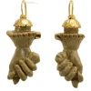 Boucles d’oreilles antiques en or sculpté de lave