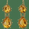 Boucles d'oreilles antiques en or et topaze