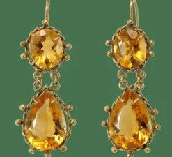 Boucles d'oreilles antiques en or et topaze