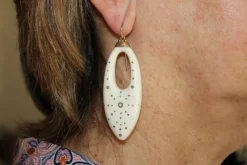 Boucles d'oreilles antiques en or piqué ivoire