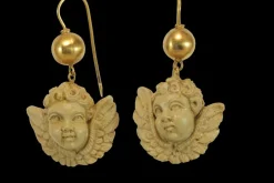 Boucles d'oreilles antiques Camées de lave