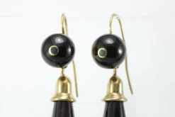 Boucles d'oreilles antiques en or piqué écaille de tortue