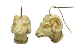Boucles d'oreilles antiques ivoire sculpté