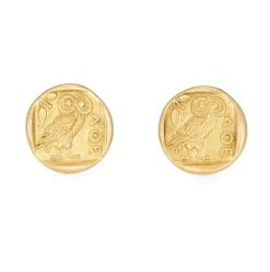 Boucles d'oreilles AOE vintage ronds en or jaune