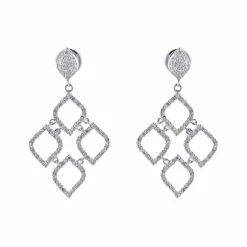 Boucles d'oreilles "arabesques" diamants