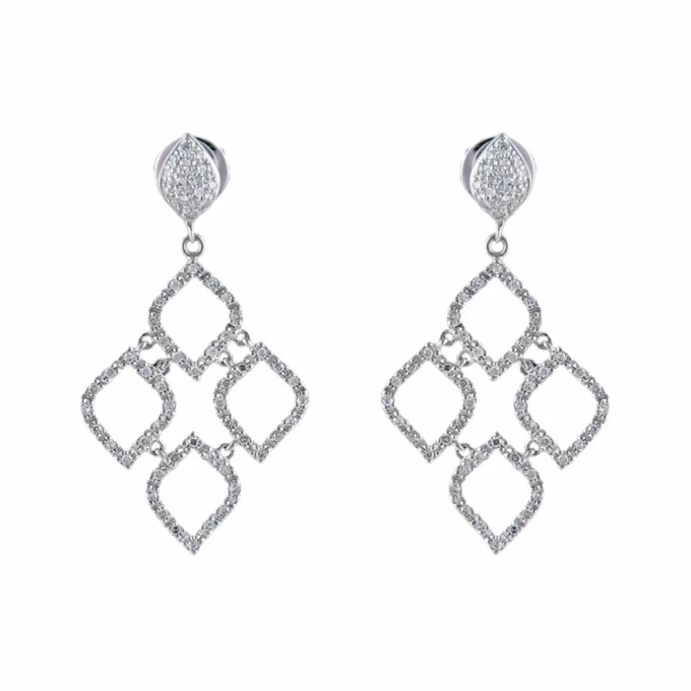 Boucles d'oreilles "arabesques" diamants