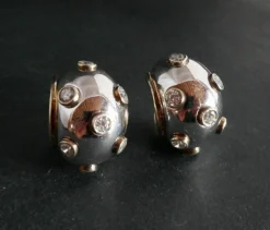 Boucles d'Oreilles Argent Et Pierres Blanches