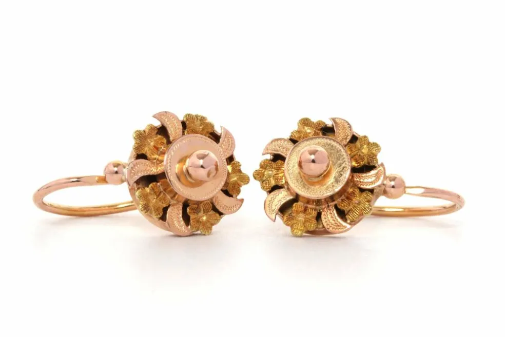 Boucles d'oreilles Art Déco en or jaune 18 carats