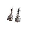 Boucles d'Oreilles Art Déco ornées de saphirs blancs