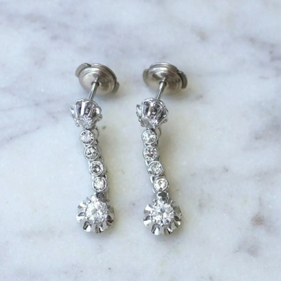 Boucles d'oreilles Art Déco diamants
