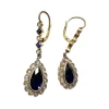 Boucles d'oreilles Art Déco Saphirs Diamants