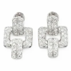 Boucles d'oreilles Art déco Platine Diamant