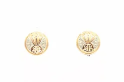 Boucles d'oreilles Art Déco en or jaune et blanc serties de diamants