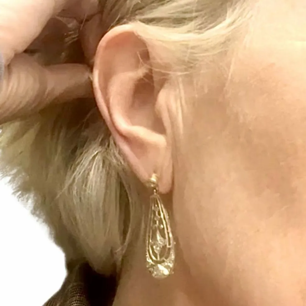 BOUCLES D'OREILLES ART DÉCO DIAMANTS