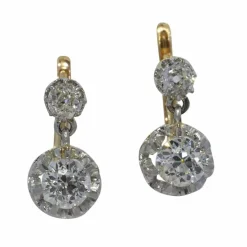 Boucles d'oreilles Art Déco Diamants : L'élégance des années 1920 en or et platine