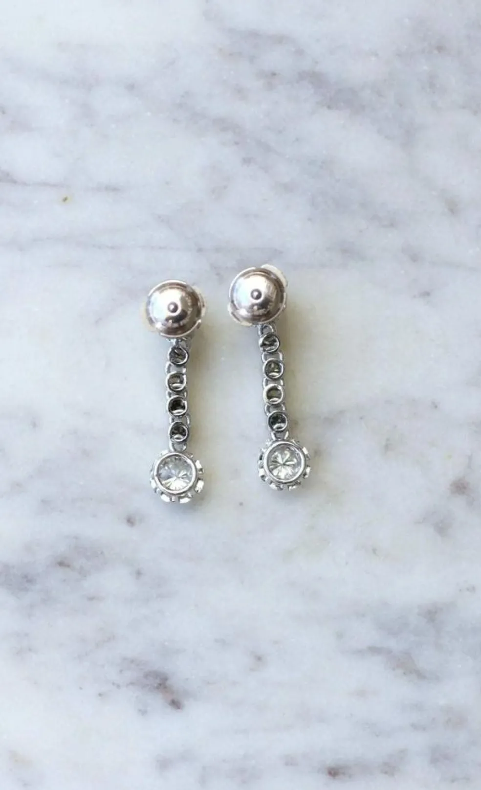 Boucles d'oreilles Art Déco diamants