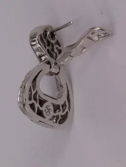 Boucles d'oreilles Art Déco Diamants Rubis or blanc