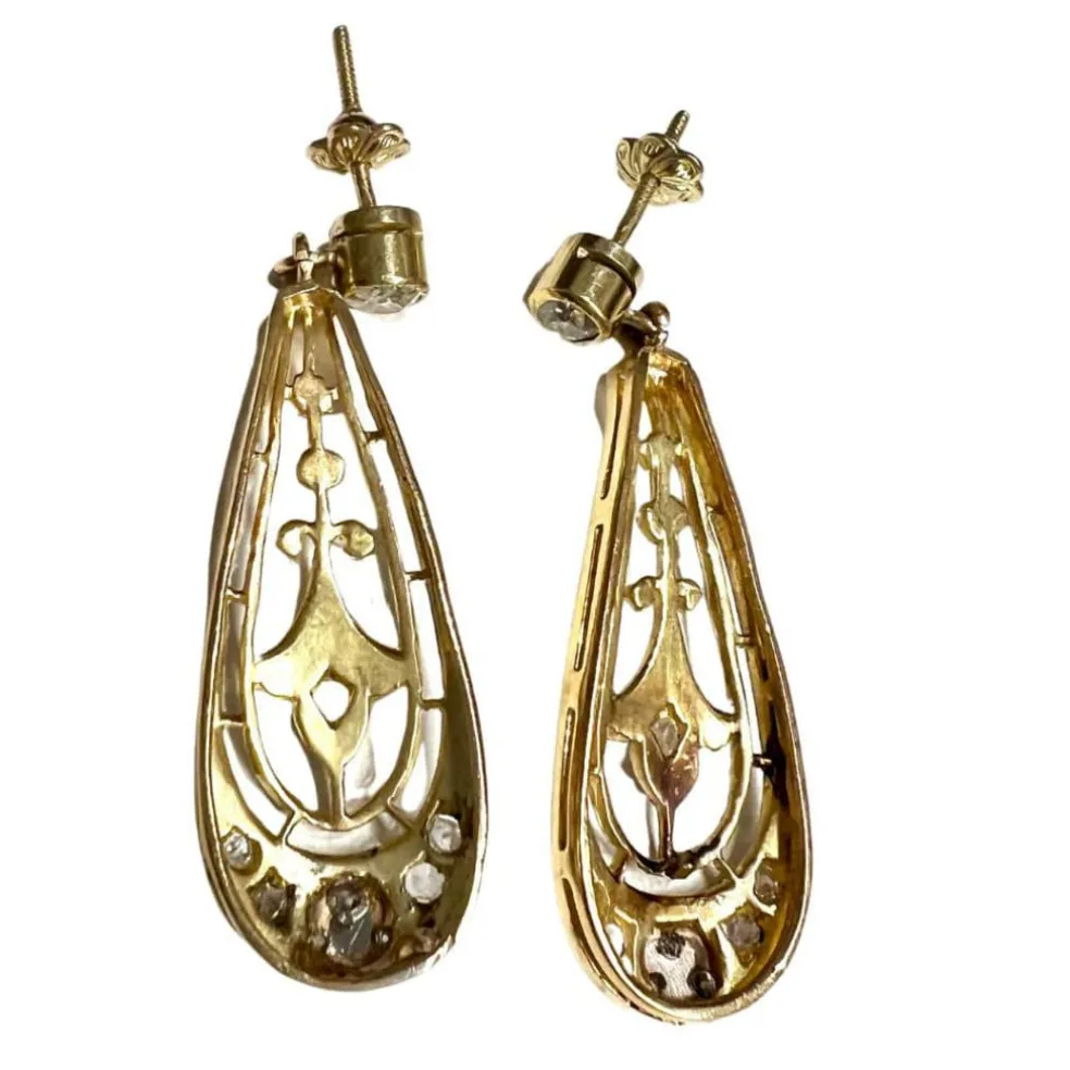 BOUCLES D'OREILLES ART DÉCO DIAMANTS