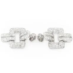 Boucles d'oreilles Art déco Platine Diamant