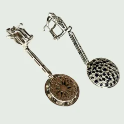 BOUCLES D'OREILLES ART DÉCO SAPHIRS DIAMANTS