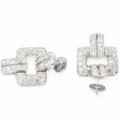 Boucles d'oreilles Art déco Platine Diamant