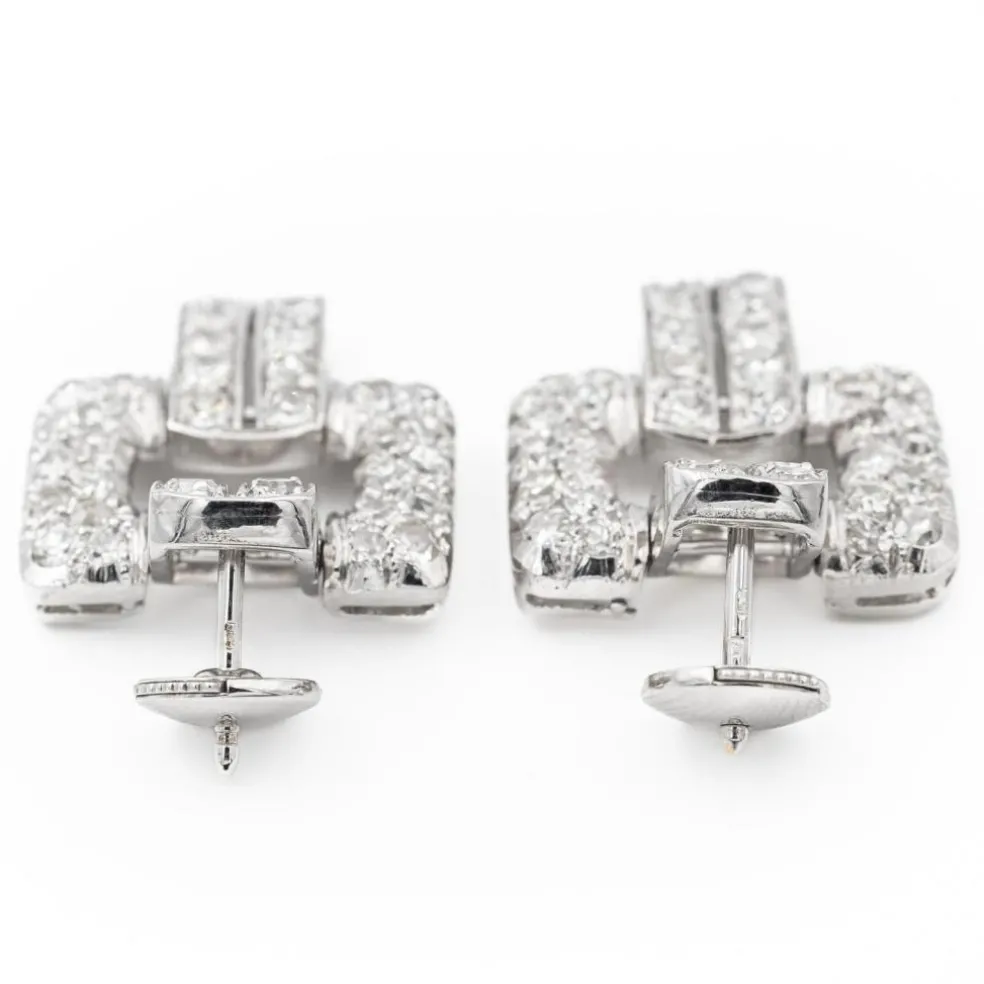Boucles d'oreilles Art déco Platine Diamant