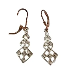 BOUCLES D'OREILLES ART NOUVEAU DIAMANTS