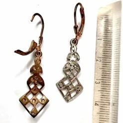 BOUCLES D'OREILLES ART NOUVEAU DIAMANTS