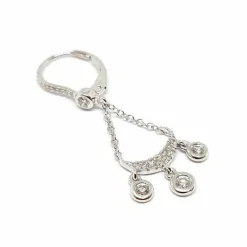 Boucles d'oreilles attrape rêves diamants or blanc