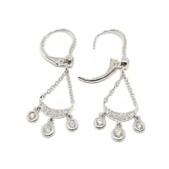 Boucles d'oreilles attrape rêves diamants or blanc
