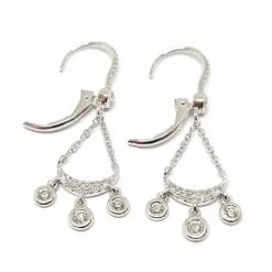 Boucles d'oreilles attrape rêves diamants or blanc