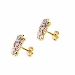 Boucles d'oreilles avec fleurs émaillées