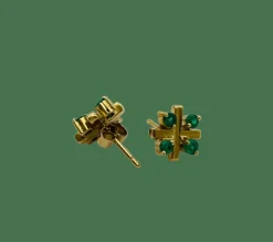 Boucles d'oreilles avec émeraudes