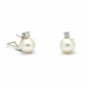 Boucles d'oreilles avec perles australiennes et diamants