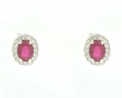 Boucles d'oreilles avec rubis et diamants de 1,90 ct