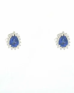 Boucles d'oreilles avec saphirs de Ceylan