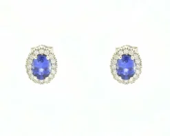 Boucles d'oreilles avec saphirs et diamants de 2,15 ct