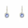 Boucles d'oreilles avec saphir Ceylan No Heat et diamants