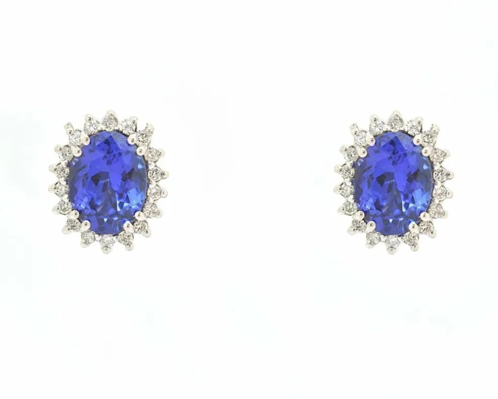 Boucles d'oreilles avec tanzanite de 2,77 carats