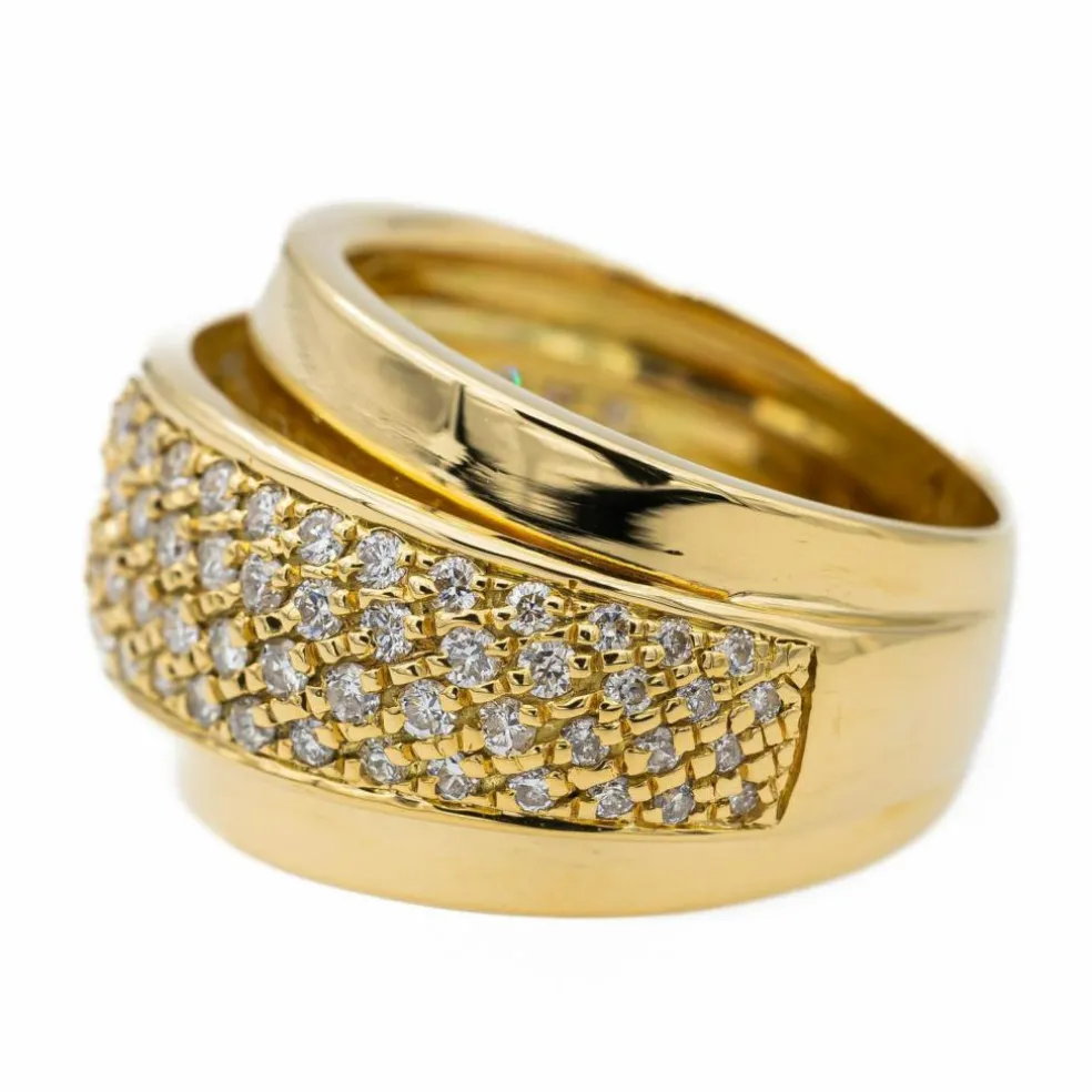 Boucles d'oreilles Bague Or jaune Diamant