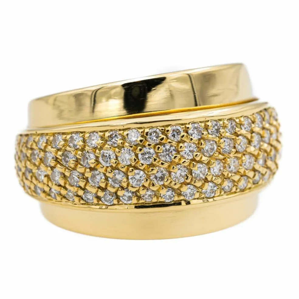 Boucles d'oreilles Bague Or jaune Diamant