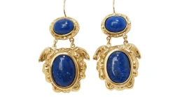 Boucles d'Oreilles Cabochon Lapis Lazuli