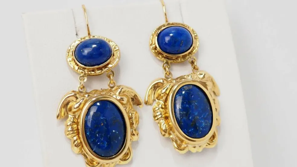 Boucles d'Oreilles Cabochon Lapis Lazuli