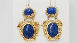 Boucles d'Oreilles Cabochon Lapis Lazuli