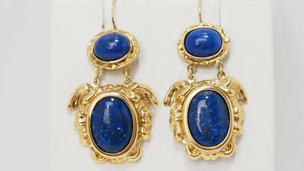 Boucles d'Oreilles Cabochon Lapis Lazuli