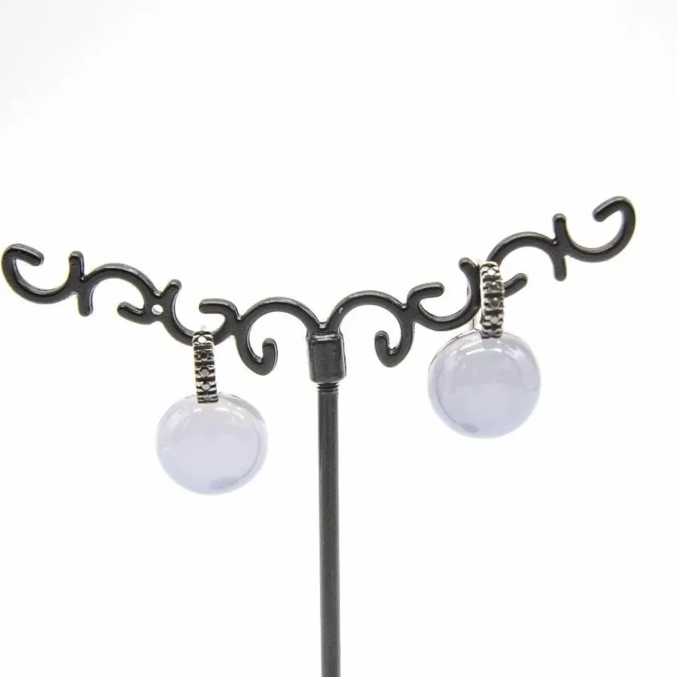 Boucles d'oreilles CALCEDONIA en or et diamants noirs