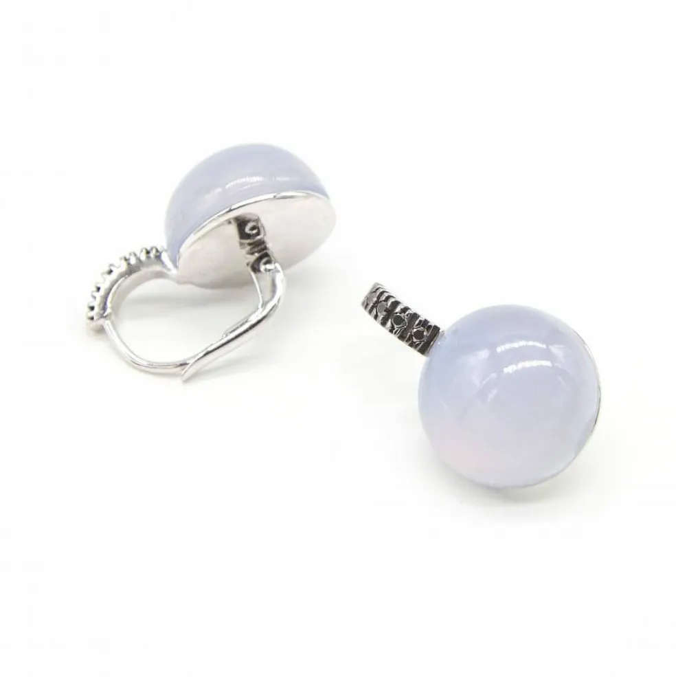 Boucles d'oreilles CALCEDONIA en or et diamants noirs