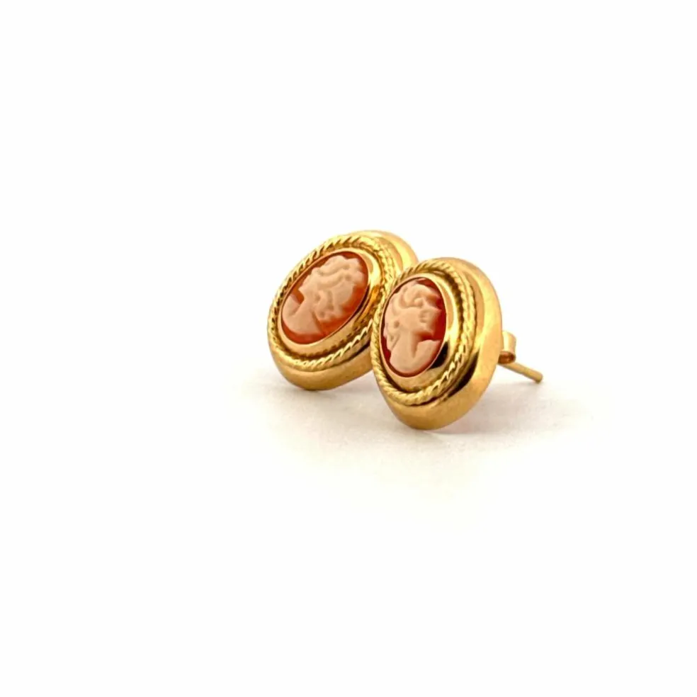 Boucles D'oreilles Camé Or Jaune 18k