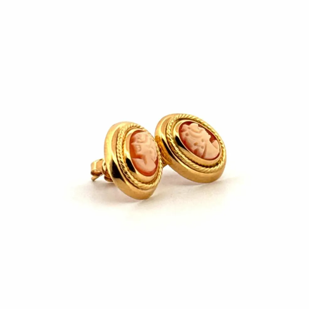 Boucles D'oreilles Camé Or Jaune 18k