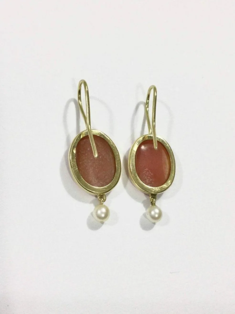 Boucles d'oreilles Camées Et Perles